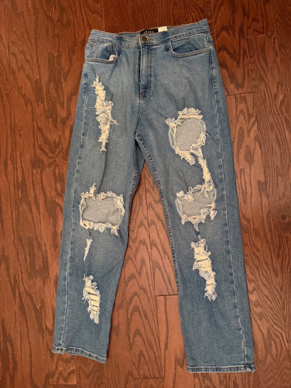AKIRA Light Blue Ripped Skinny Jeans